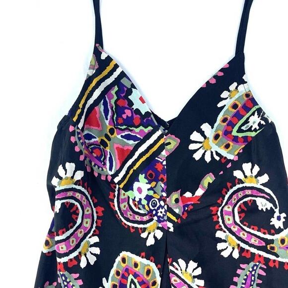 HD In Paris Paisley Asymmetrical Silk Tank Top - Picture 3 of 5